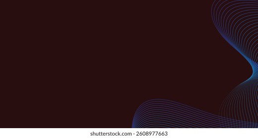 Abstract blue wave design on black background. Premium wave background for banner, poster or wallpaper.
