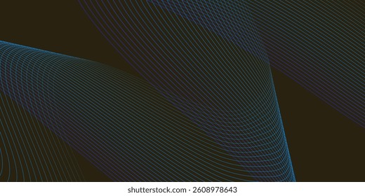 Abstract blue wave design on black background. Premium wave background for banner, poster or wallpaper.
