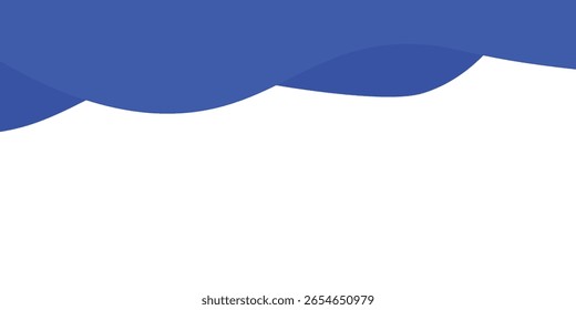 Abstract Blue Wave Design on a Minimalist White Background