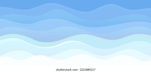 Resumen de diseño de olas azules río de la capa de onda oceánica ilustración de fondo vectorial. Fondo de las olas azules
