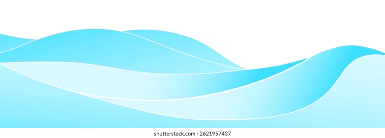 Design abstrato de onda azul com linhas suaves e fundo gradiente