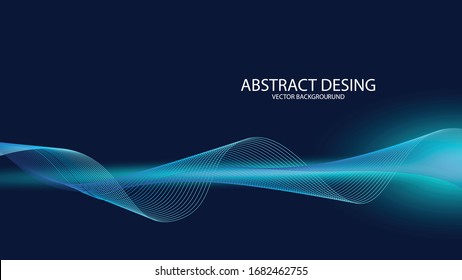 Abstract blue wave design vector illustration three-dimensional composition