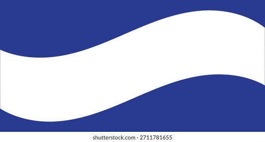 Abstract Blue Wave Design With White Curved Stripe For Modern Branding And Visual Impact Elements