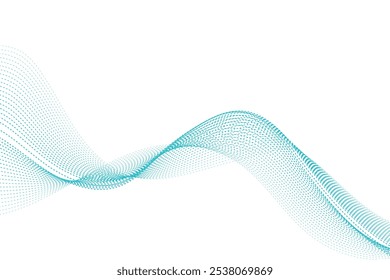 Linhas pontilhadas de ondas azuis abstratas. Elemento gráfico. 
