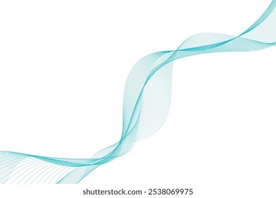 Abstract blue wave dotted lines. Graphic element. 