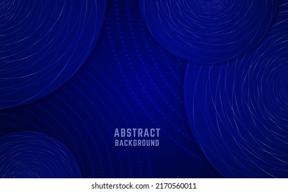Abstract blue wave dynamic round shapes vector background for design
