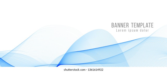 Abstract blue wave elegant banner modern template