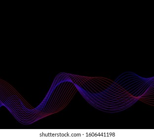 Abstract blue wave element for design 