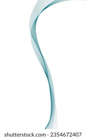 Abstract blue wave element for design. Digital frequency track equalizer. Stylized line art background.Wave with lines created using blend tool. Vertical wavy line, smooth stripe.