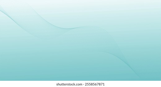 Abstract blue wave element for design. Digital frequency track equalizer. Stylized line art background. Vector illustration. Wave with lines created using blend tool.