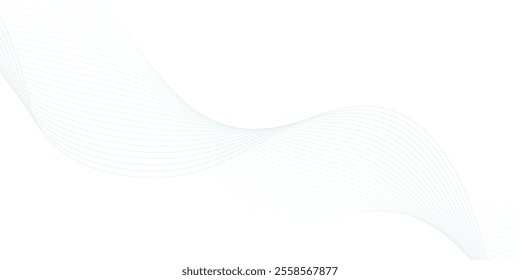 Abstract blue wave element for design. Digital frequency track equalizer. Stylized line art background. Vector illustration. Wave with lines created using blend tool.