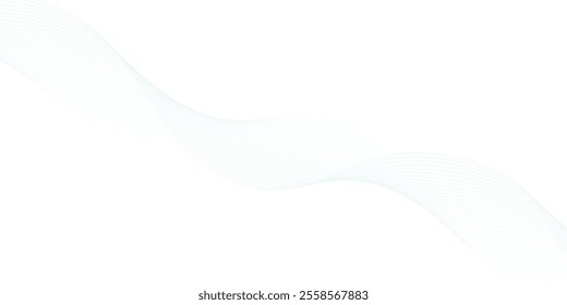 Abstract blue wave element for design. Digital frequency track equalizer. Stylized line art background. Vector illustration. Wave with lines created using blend tool.