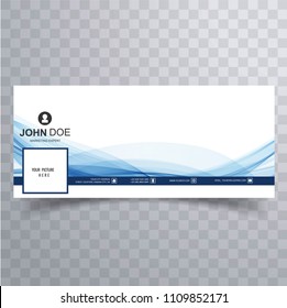 Abstract blue wave facebook template cover