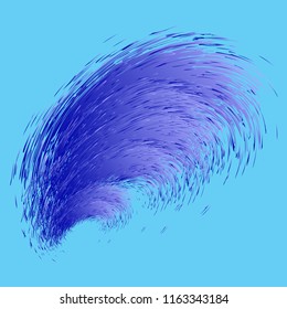 Abstract blue wave. Flat design, vector.