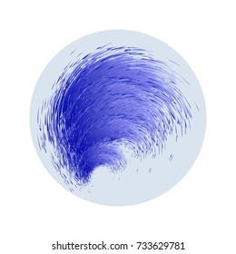Abstract blue wave. Flat design, vector.