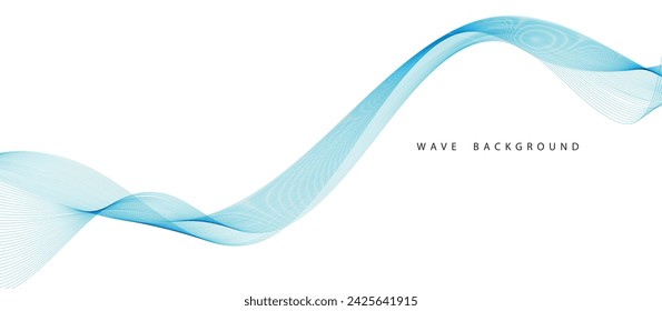 Abstract blue wave flow curve line background