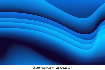 Abstract blue wave flowing smoothly against a dark background, creating a visually appealing contrast and a sense of dynamic movement.