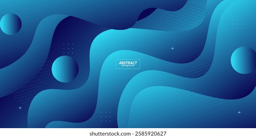 Abstract blue wave geometry banner background with 3d look and simple pattern. Cool and luxury design. Vector eps10