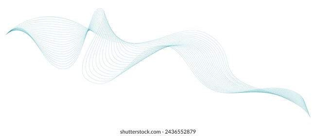 Abstract blue wave glowing curved lines background for frequency sound music and technology