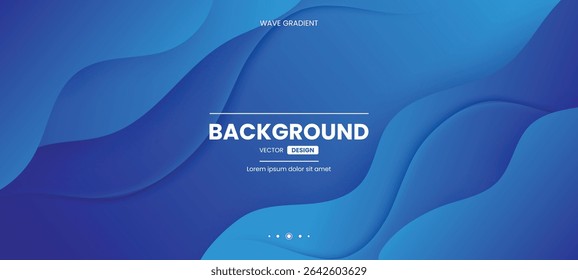 Abstract Blue Wave Gradient Background, Vector Illustration.