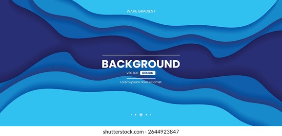 Abstract Blue Wave Gradient Background Vector Illustration.