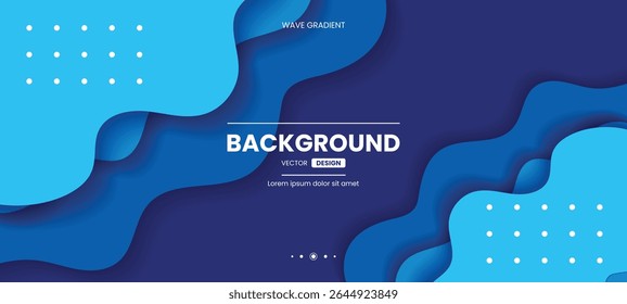 Abstract Blue Wave Gradient Background Vector Illustration.