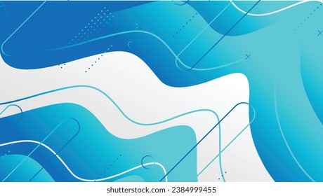 Abstract blue wave gradient geometric shapes background design. Dynamic shapes composition