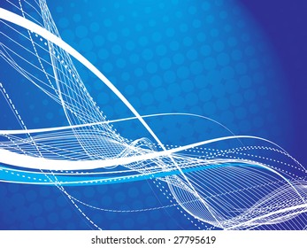abstract blue wave halftone lines background
