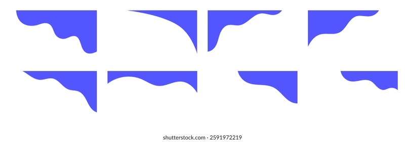 Abstract Blue Wave Headers for Graphic Design