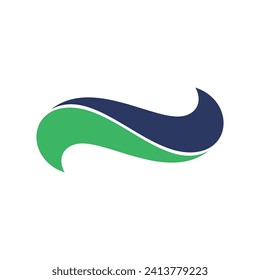 abstract blue wave icon logo design vector template illustration in trendy style