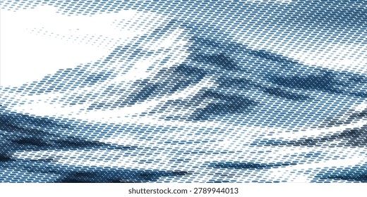 Abstract blue wave illustration capturing ocean movement, layered textures and depth. Dynamic yet calming composition suggests motion, energy and serenity for backgrounds, design projects and editorial use.

