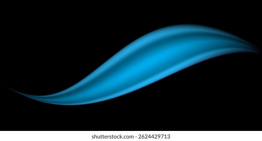 Abstract blue wave isolated in black background