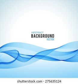 Abstract blue wave isolated on white background. Vector illustration for modern business design. Futuristic wallpaper. Cool element for presentation, card, flyer and brochure.