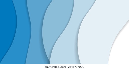 Abstract Blue Wave Layered Background. Modern trendy design in vector Illustration