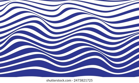 abstract blue wave line art vector illustration