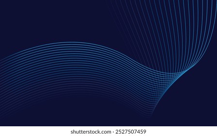 Abstract blue wave line background Modern curved line