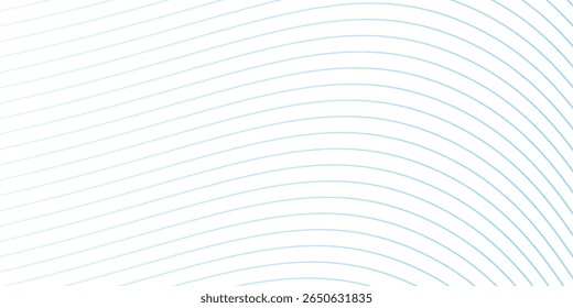 Abstrakter blauer Wellenlinien-Hintergrund. Hellblaue Textur mit dynamischem Bindestrich. Verzerrte und gekrümmte Linien Tapete für Tech-Design-Vorlage