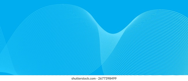 Fondo azul Abstractas de la línea de la onda con el patrón curvo que fluye. Limpio, moderno, fresco y futurista.eps10