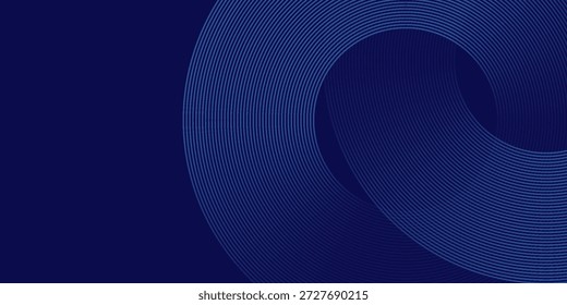 Abstract blue wave line background featuring flowing curved linear patterns with smooth gradient on dark navy backdrop, modern minimal and futuristic design ideal for technology themes, digital presentation, corporate branding, website header, UI UX design, business banner, innovation and data visualization concepts