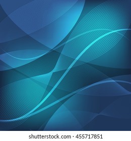 Abstract blue wave line background, stock vector