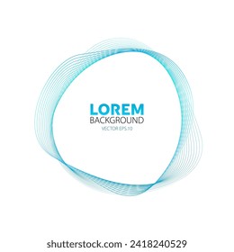 Abstract blue wave line on white background. Design element. Vector illustration