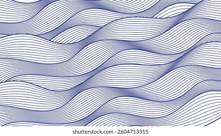 Abstract blue wave line pattern background. Japanese style concept. Vector illustration. Wavy art wallpaper.