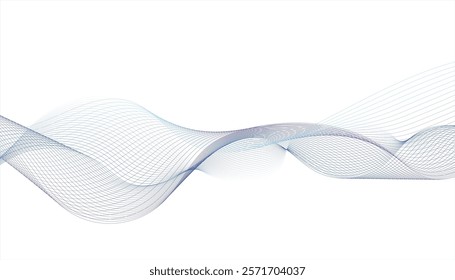 Abstract blue wave line vector background design element isolated on a white background, Blue wave swirl swoosh.