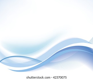 Abstract Blue Wave with Linear Detail Patterns