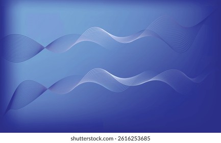 Abstract Blue Wave Lines Background. Modern Digital Design	