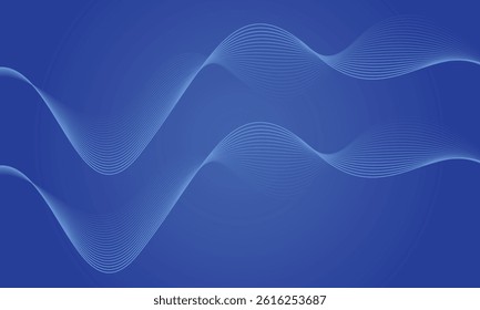 Abstract Blue Wave Lines Background. Modern Digital Design	