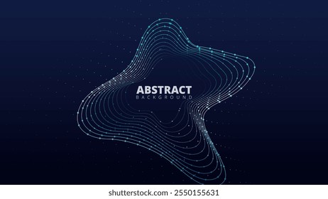 Abstract Blue Wave Lines Dots Design. suitable for web design, digital art, and modern graphic projects.