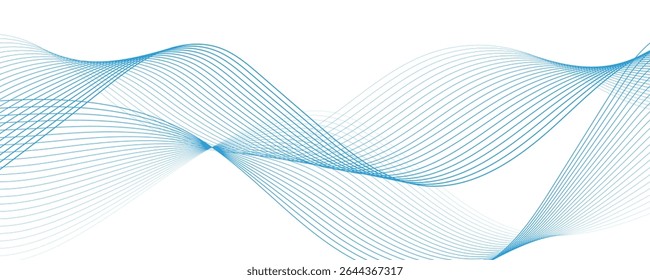 Abstract Blue Wave Lines. EPS10