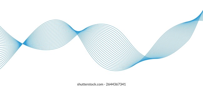Abstract Blue Wave Lines. EPS10