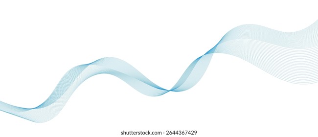 Abstract Blue Wave Lines. EPS10